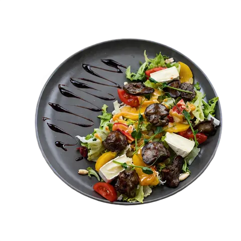 Теплий салат із курячою печінкою