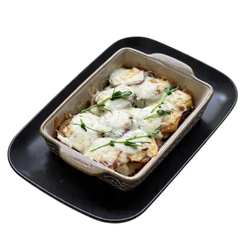 Гратен із запеченою картоплею та грибами