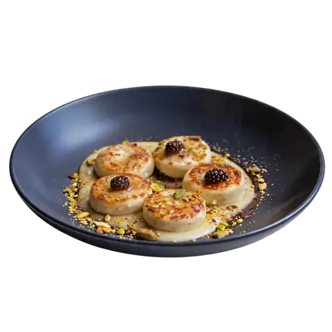 сирники з ріккотою та заварним кремом